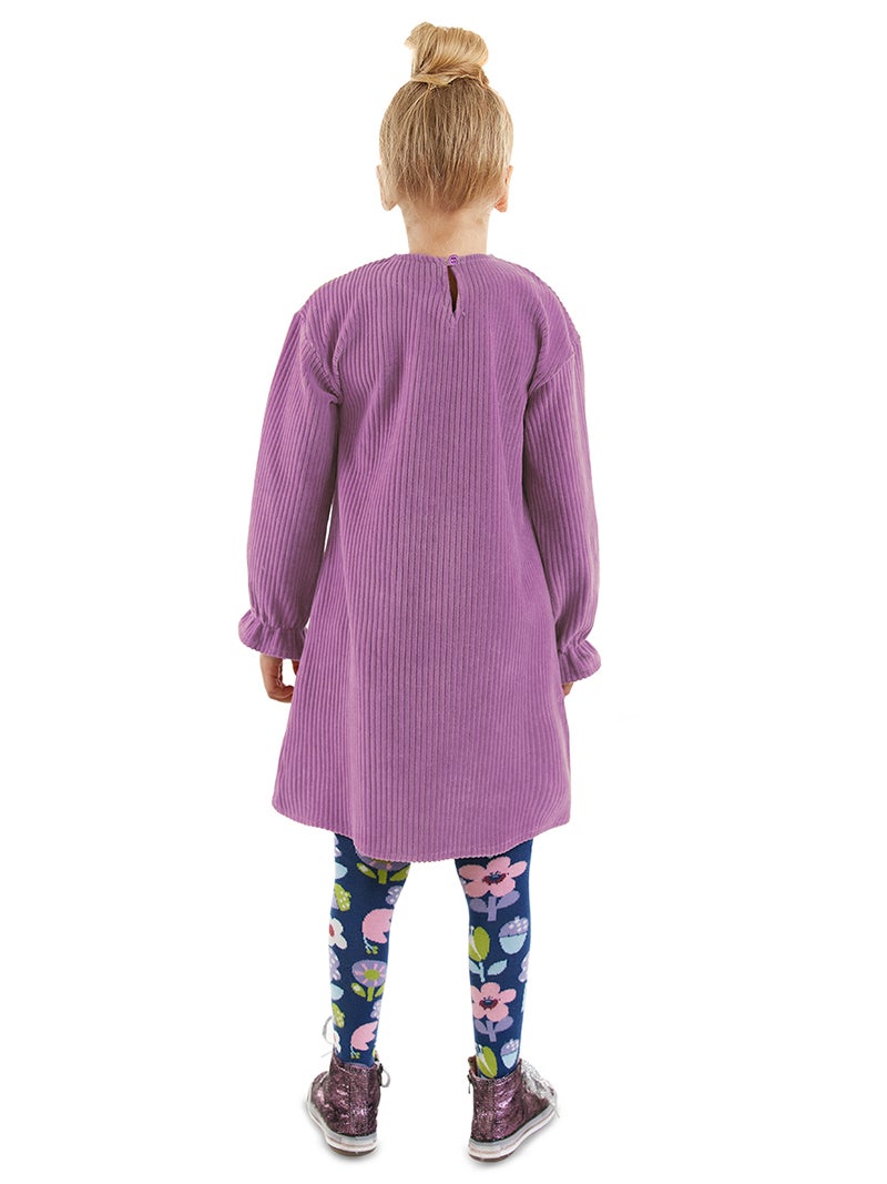Denokids Flower Girl Lilac Velvet Dress - Image 2